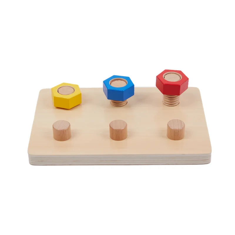 Montessori Educational Toys Nuts and Bolts Board Screwing Game Fine Motor Skill Activities Toddler Basic Skill Learning Material