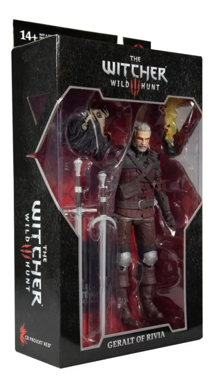 7inches McFARLANE Action Figure Wild Hunt Geralt Of Rivia (Wolf Armor) Anime collection Model birthday Gift