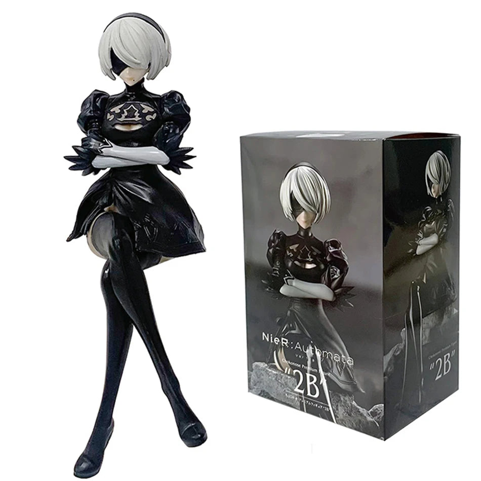 15Cm Anime Original SEGA Nier:automata Ver1.1A 2B Yorha No. 2 Type B Premium Chokonose Figure PVC Model Collectible Toys