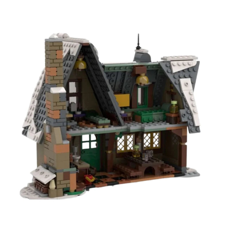Spot MOC58700 three small winter houses 94936 winter country hotel small particle assembly building blocks Christmas model toys