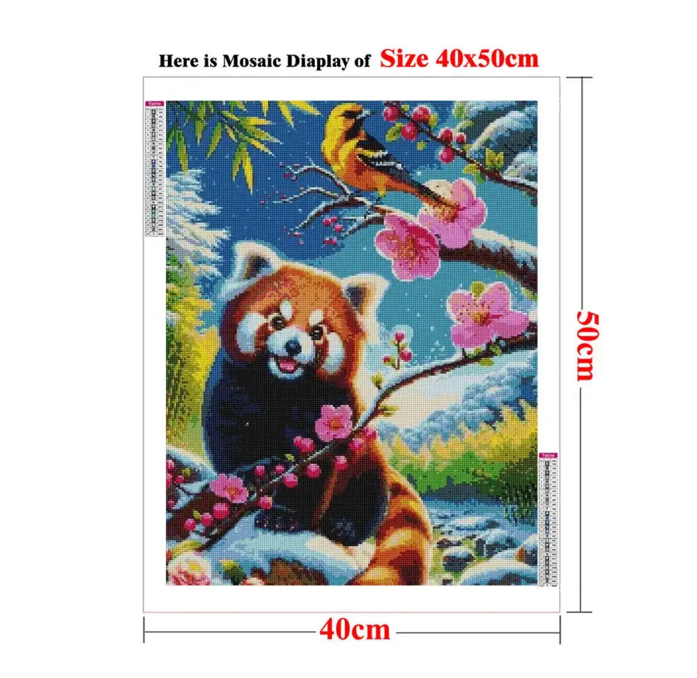 Little Red Panda 5D DIY Diamond Painting Mosaic Embroidery Cross Stitch Picture Rhinestone Handmade Craft Home Decor
