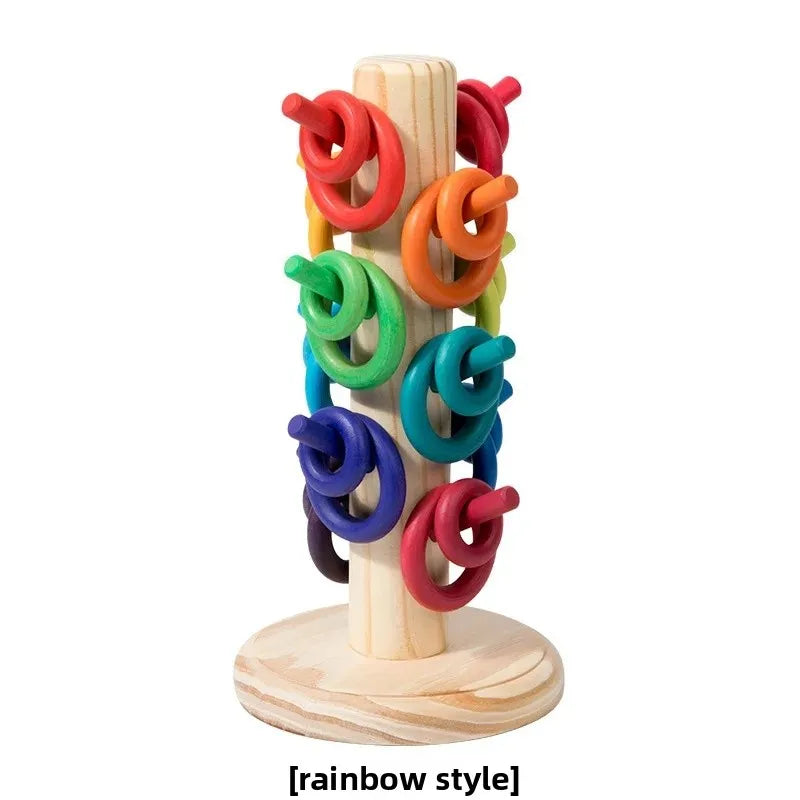 Montessori Rainbow Tree Color Sorting Wooden Toy for Children Hand Eye Coordination Cognitive Skills Development Educational Pla