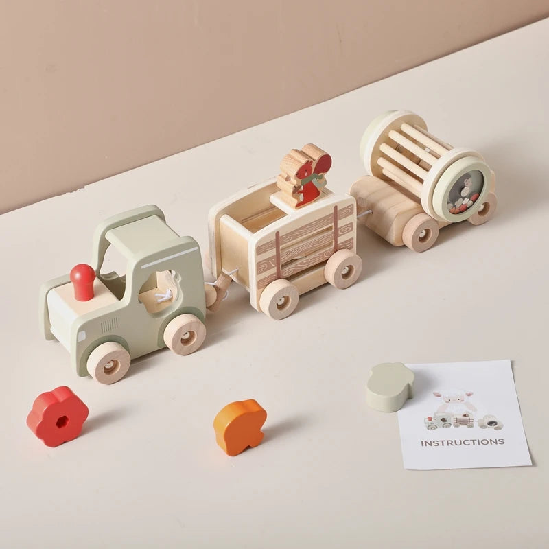 Baby Montessori Toys Wooden Animal Farm Train Children's Refined Sports Games Shape-matching Toys Early Education Toys For Kids