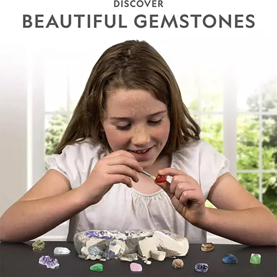 nationals geographics dig and discover gem stone crystal dig toy set child learning educational toy crystal mining kit Kids gift