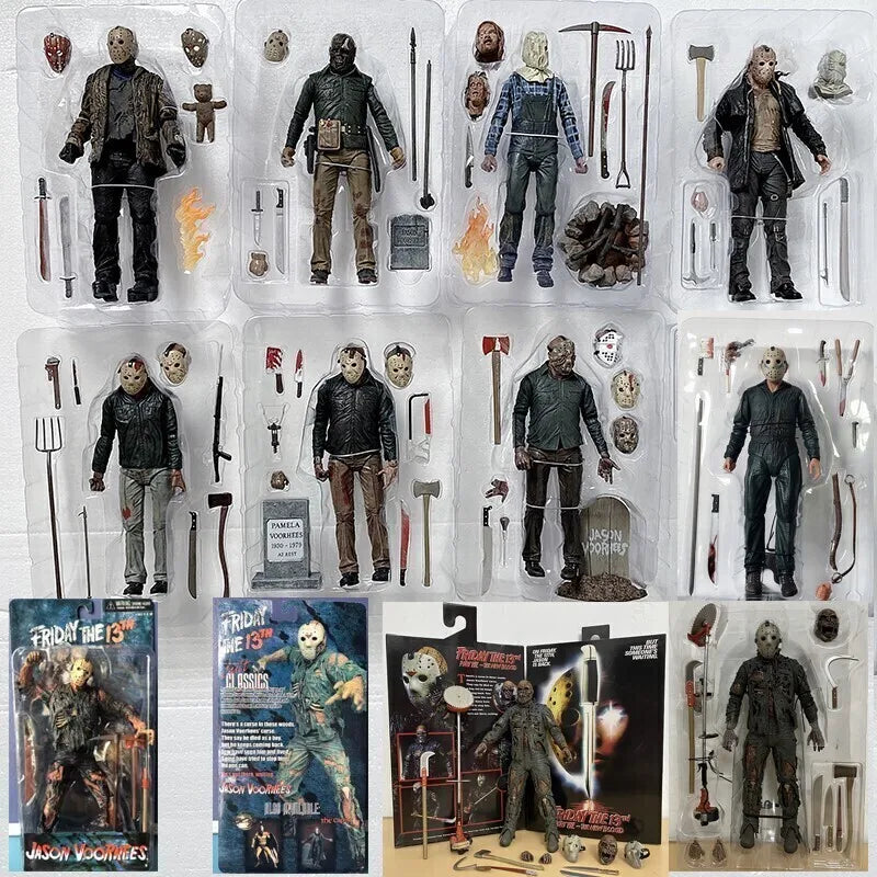 The 13th Figure Toys NECA Friday Freddy Jason Voorhees Blood Figure Action Jason Collectible Model Christmas Halloween Gifts