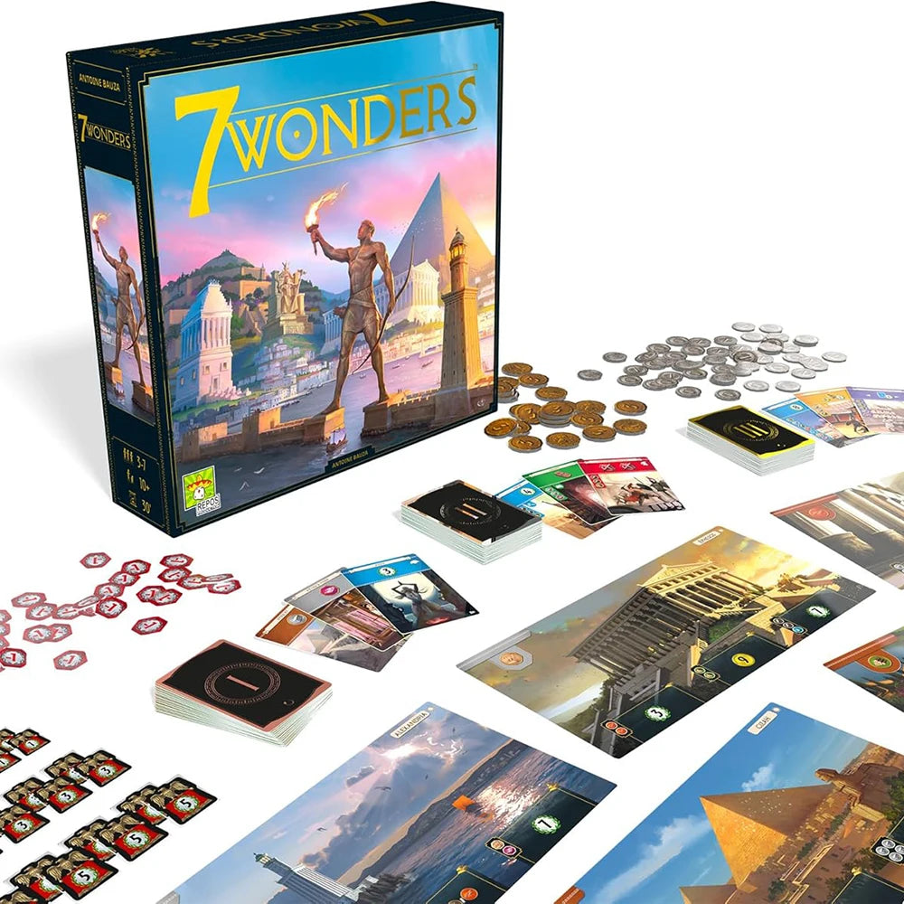 7 Wonders Board Game BASE GAME New Edition for Family Civilization and Strategy Board Game 7 Wonders Duel English