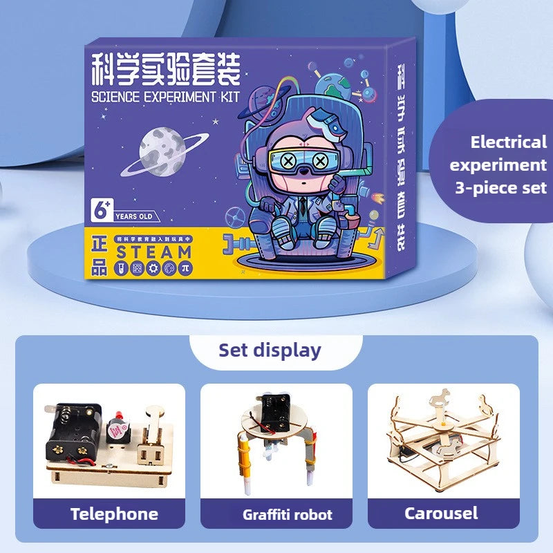 STEM Educational Science Kit for Kids Mechanics & Electricity Experiments DIY Technology Lab Toys Classroom Learning Materials