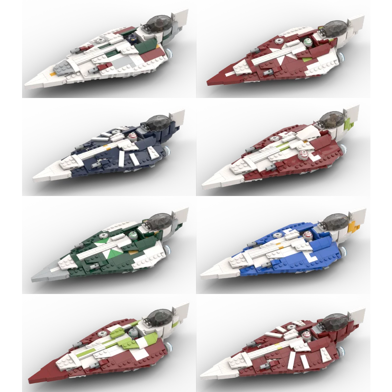 NEW 300+PCS MOC Building block 75362 shuttle spaceship T-6 Birthday gift for children Frigate series Starfighters Bundle