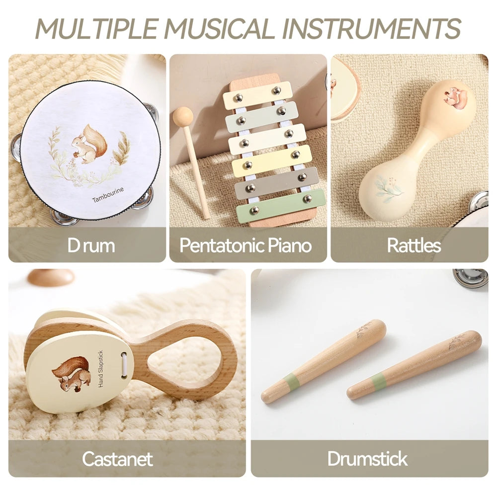 Wooden Montessori Toy Children Creative Games Toy Kids Early Education Hand Brain Sense Toy Set Gift Baby 0 12 Months Music Toy