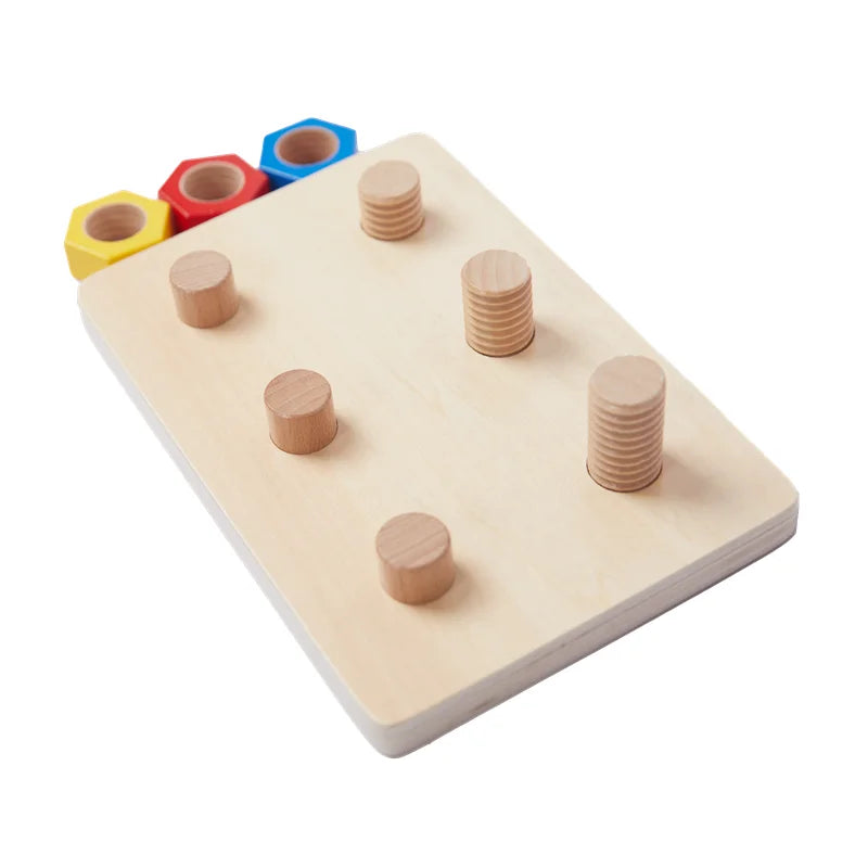 Montessori Educational Toys Nuts and Bolts Board Screwing Game Fine Motor Skill Activities Toddler Basic Skill Learning Material