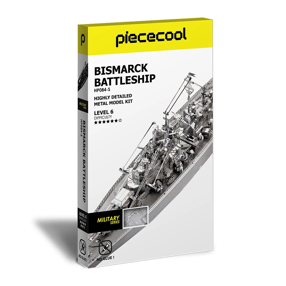 Piececool 3D Metal Puzzle Model Building Kits - Battleship Bismarck Jigsaw Toy ,Christmas Birthday Gifts for Adults