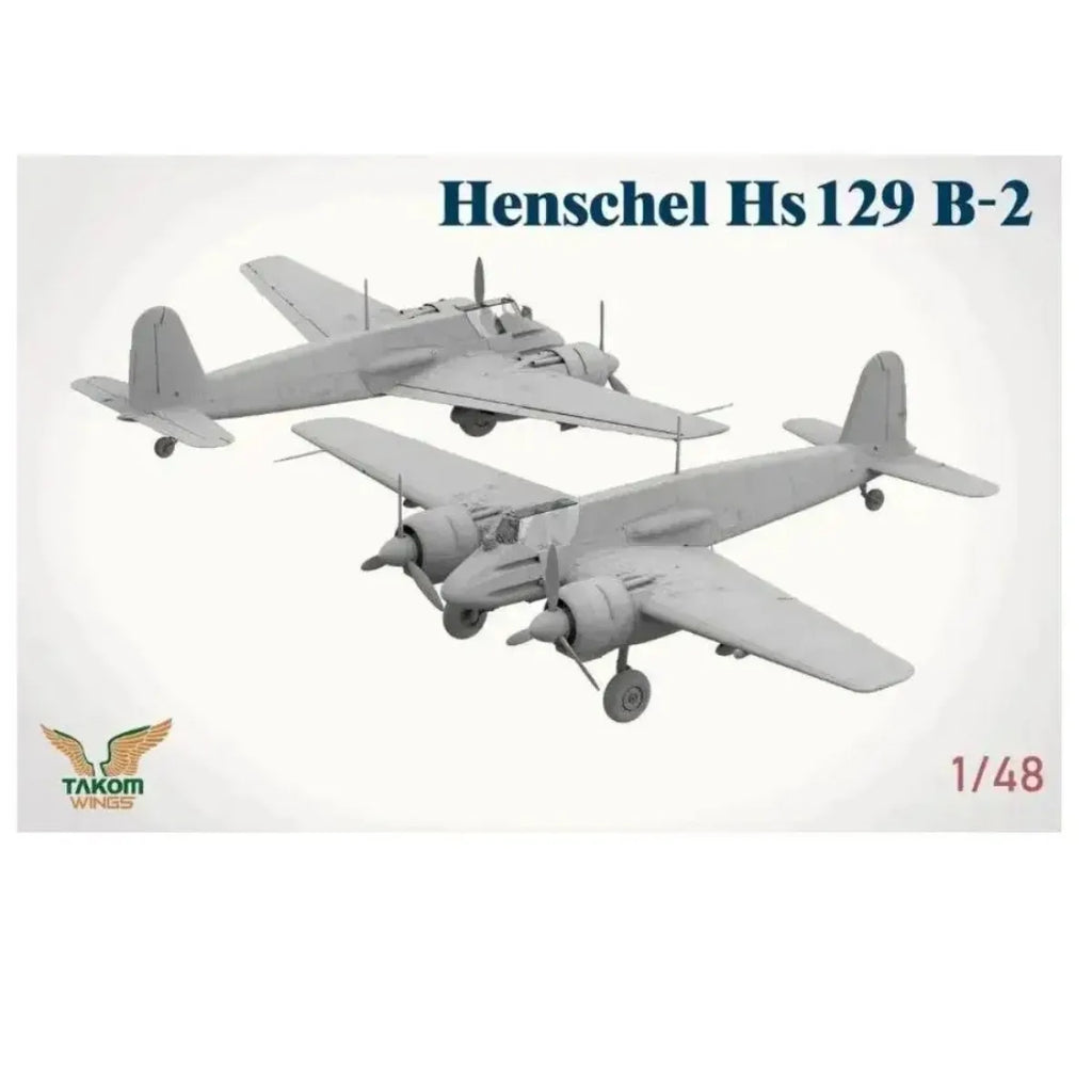 TAKOM MODEL 48001 with INTERIOR Attack Aircraft Model Kit Henschel Hs129B-2 1/48 Scale Assembly Plastics Model Kit