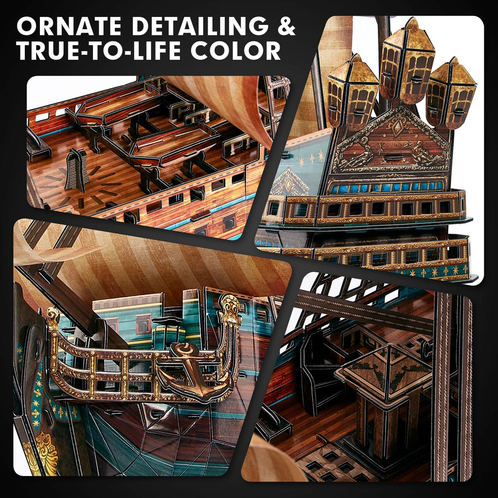 The San Felipe Model Ship Kits 3D Puzzle 25.6" for Adults and Teens, Stress Relief Hobby Cool Decoration Birthday Gift for Men 2