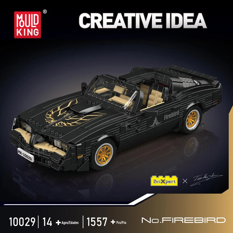 MOULD KING 10029 MOC Technology Firebird Retro American Sports Car Building Block Model, Designer Firas Abu-Jaber