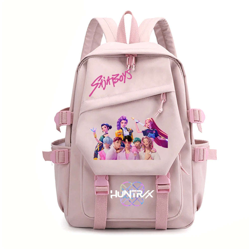 KPop Demon Hunters Huntrix Backpack Women Men  Fashion Travel Saja Boys Backpacks Outdoor Sport School Bag