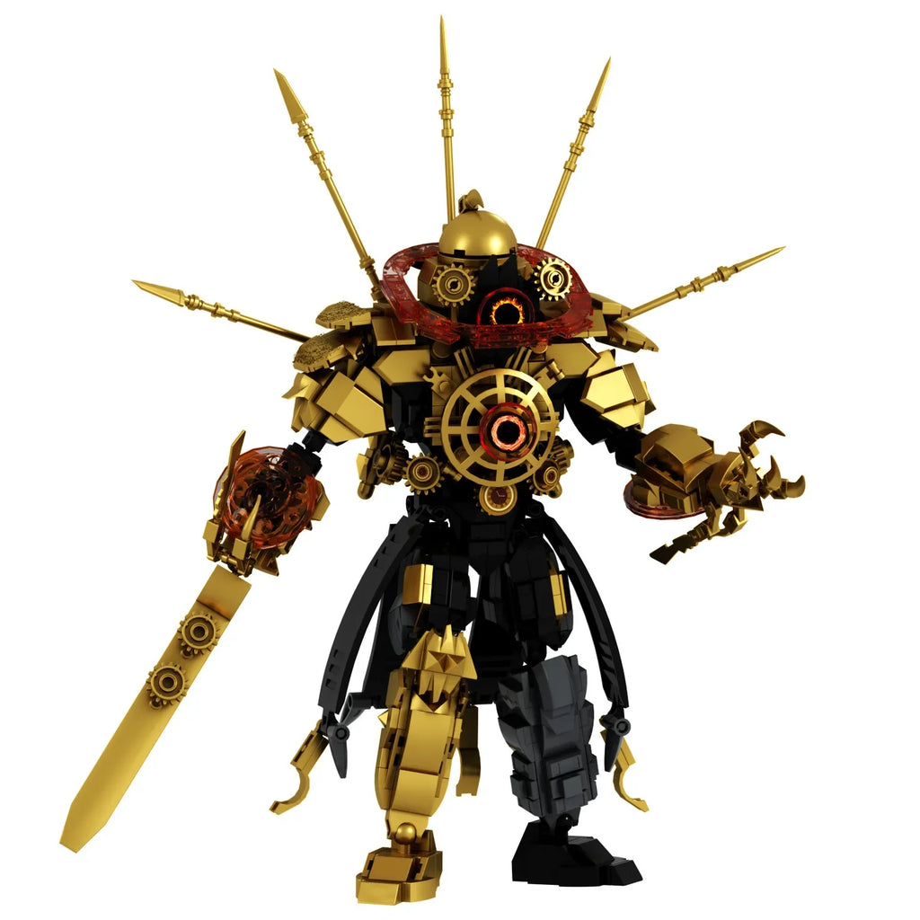 Skibidi Toilet Man Titan Gold Clock Man With Sword Building Blocks Set Action Figure Titanic Series Bricks Model Toys Boys Gift
