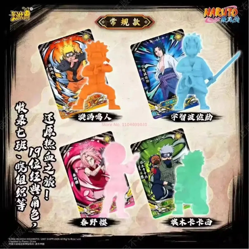 Original KAYOU Naruto Card Uzumaki Naruto Uchiha Sasuke Tsunade Rubber Doll Model Rare Cards Figure Anime Game Hobby Gifts