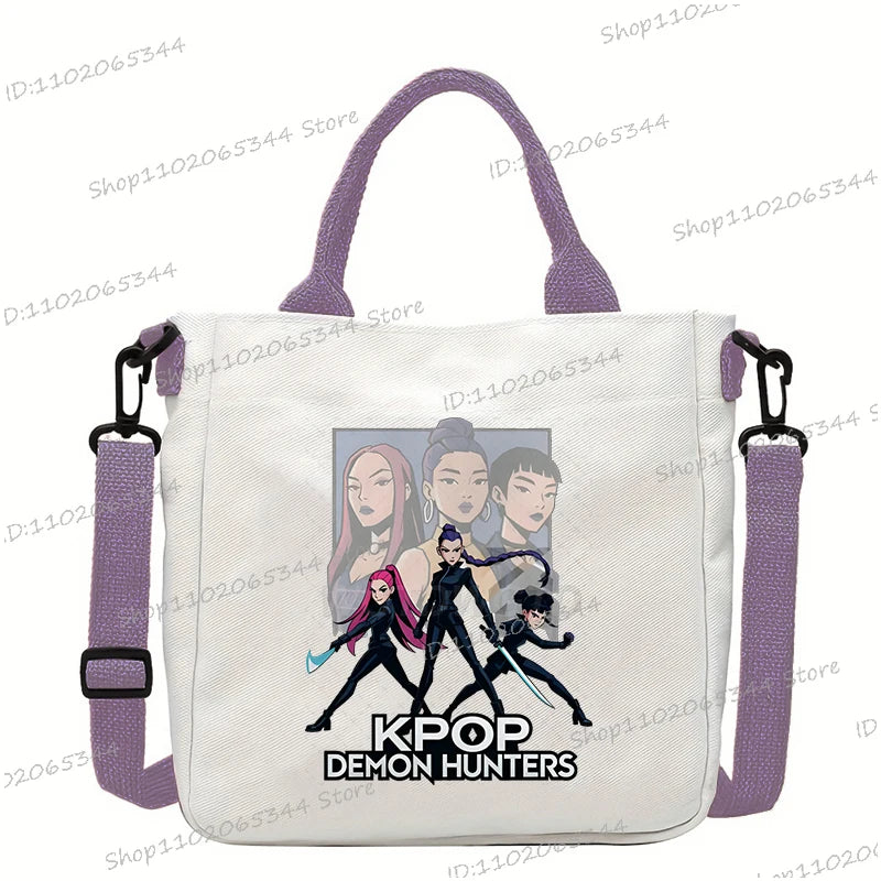 KPop Demon Hunters Anime Women's Crossbody Bag Aesthetics KPop Demon Hunters 2025 Shoulder Bags Korean Fashion  Messenger Bag