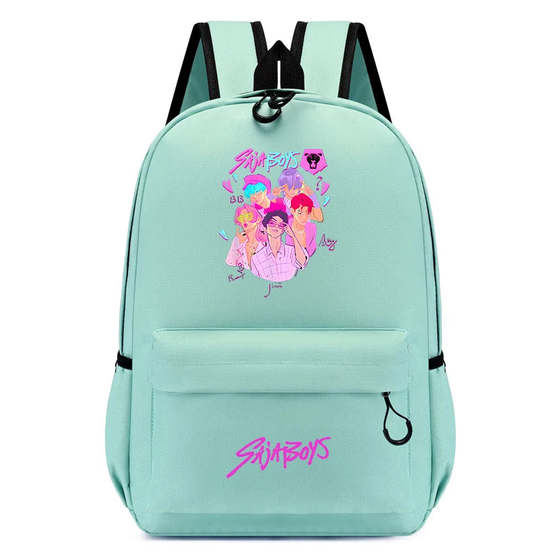 2025 New Fashion KPop Demon Hunters Backpack Back To School Boys Girls Cartoon Anime Canvas Backpacks Children's Small Schoolbag