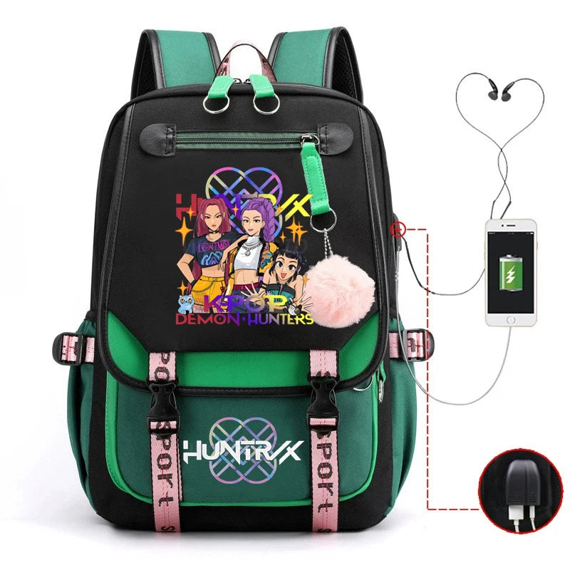 KPop Demon Hunters Backpack Students Large Capacity Backpack K-Pop Demon Hunters Fans Gift Girls School Bags Travel Backpack