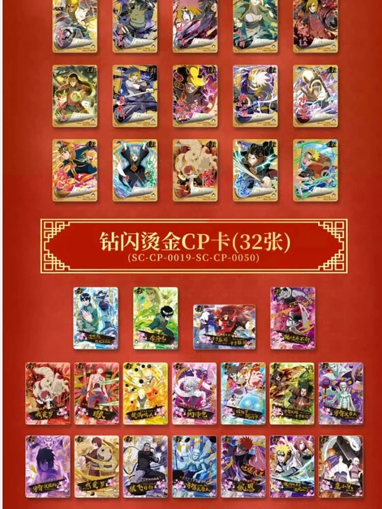 Naruto Collection Cards Little Dinosaur Gift Box Full Set Tier 4 Wave3 Booster Box Kayou Anime Playing Cards Game Cartas Gift