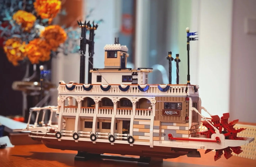 4090pcs Home Decoration Creative Boat Model Kit Compatible with 21356 Desktop Decoration Adult and Children's Gifts