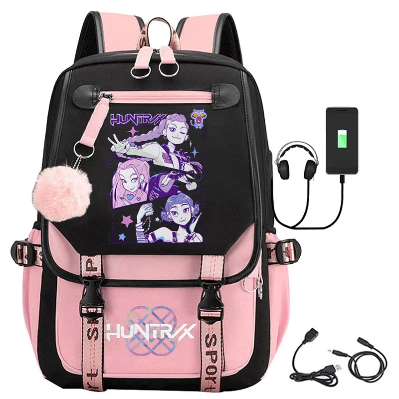 KPop Demon Hunters Backpack Students Large Capacity Backpack K-Pop Demon Hunters Fans Gift Girls School Bags Travel Backpack