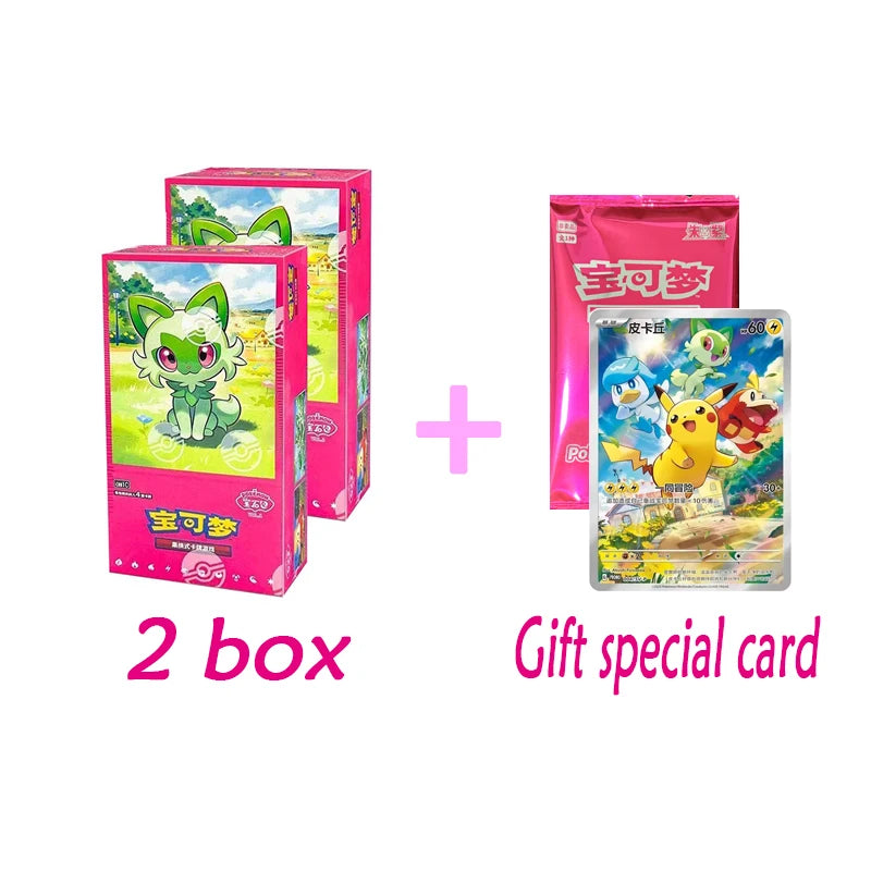 Original Pokemon Game Pack Cards Vol.2 Scarlet and Violet Trading PTCG Bag Gem Box Deck Ibrahimovic Sprigatito Pikachu Card Gift