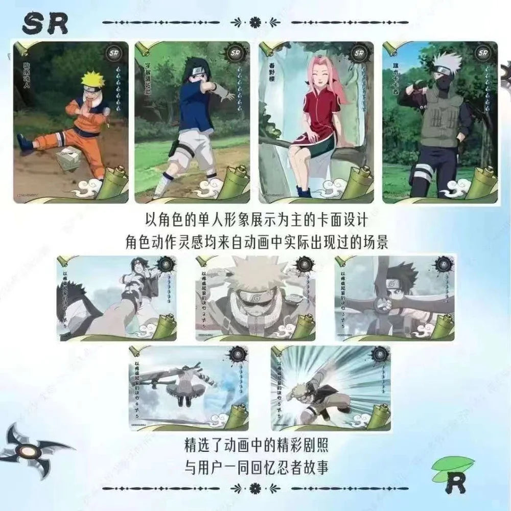 New Original KAYOU Naruto Collection Cards Anime Booster Box Rare Sasuke CR SP UR Ninja World Collection Cards Children Toy Gift