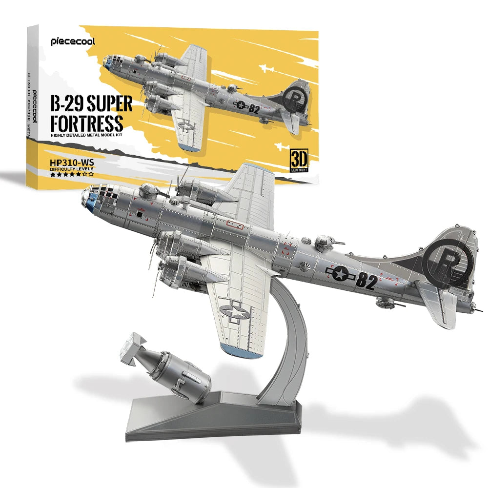Piececool Model Building Kits Airplane Fighter 3D Metal Puzzles Diy Toys for Adult Brain Teaser