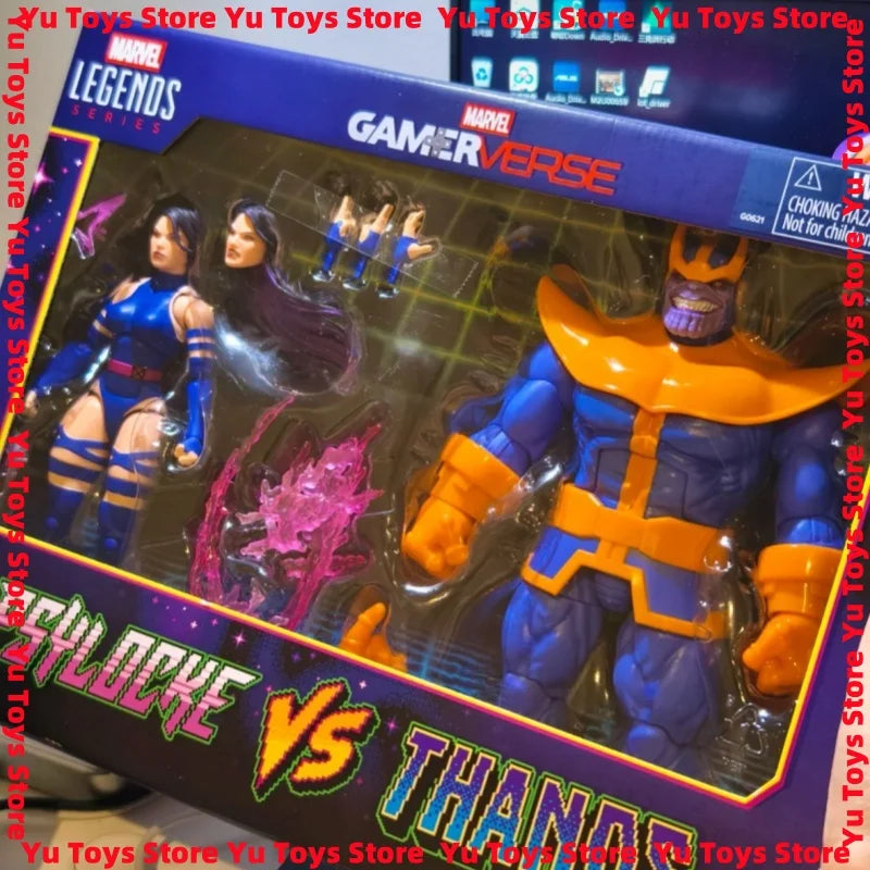 Official Marvel Legends Series Gamerverse Psylocke Vs. Thanos 2-Pack 15cm Comic Action Figure Anime Model Toys Gifts