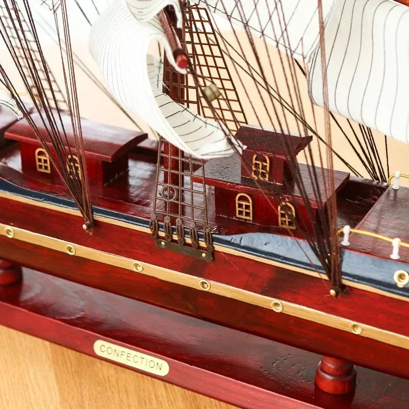 80cm 3D Large Sailboat Model Craft Wooden Assembled Ship Mediterranean home decor children birthday Gift Toys