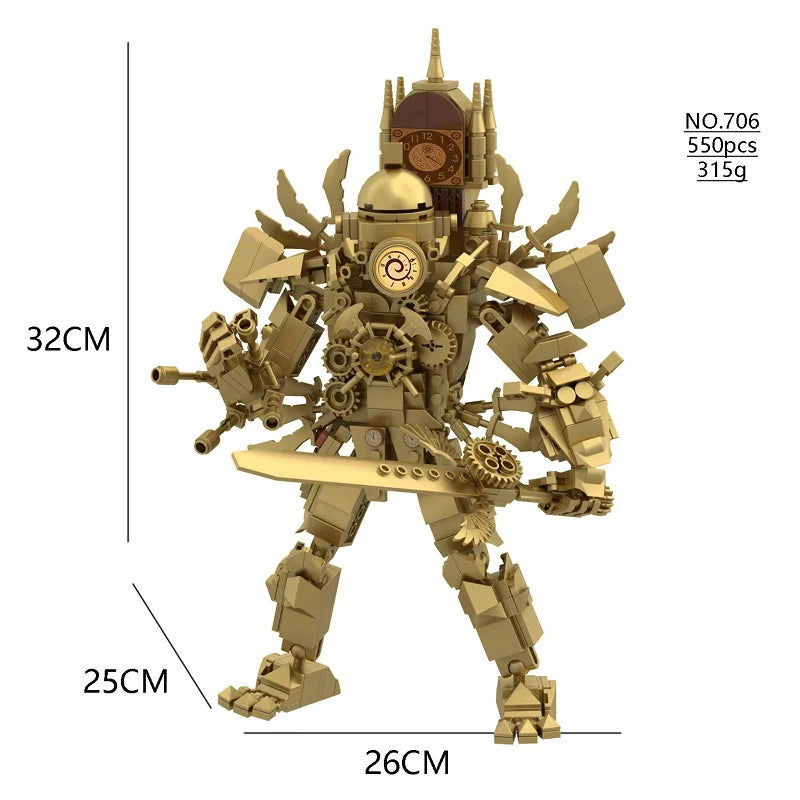 Skibidi Toilet Building Block Horror Game Titan Super Clockman TV Man Cartoon Doll Model Kids Halloween Birthday Gift