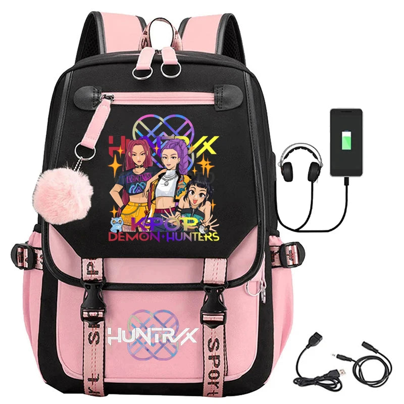 KPop Demon Hunters Backpack Students Large Capacity Backpack K-Pop Demon Hunters Fans Gift Girls School Bags Travel Backpack