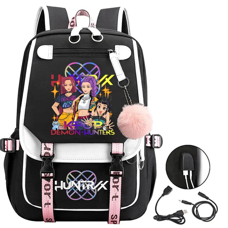 KPop Demon Hunters Backpack Students Large Capacity Backpack K-Pop Demon Hunters Fans Gift Girls School Bags Travel Backpack