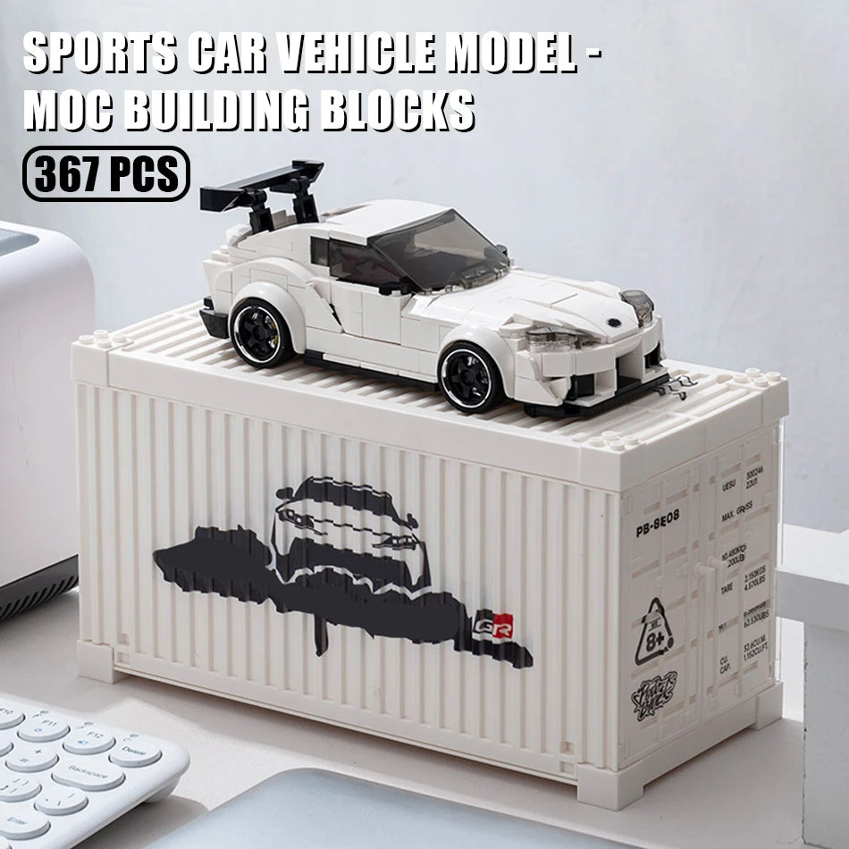 Speed Champion Racer Sports Car Supraed MOC Building Blocks Vehicle Bricks with Container Display Box Garage Toys for Kids Gifts