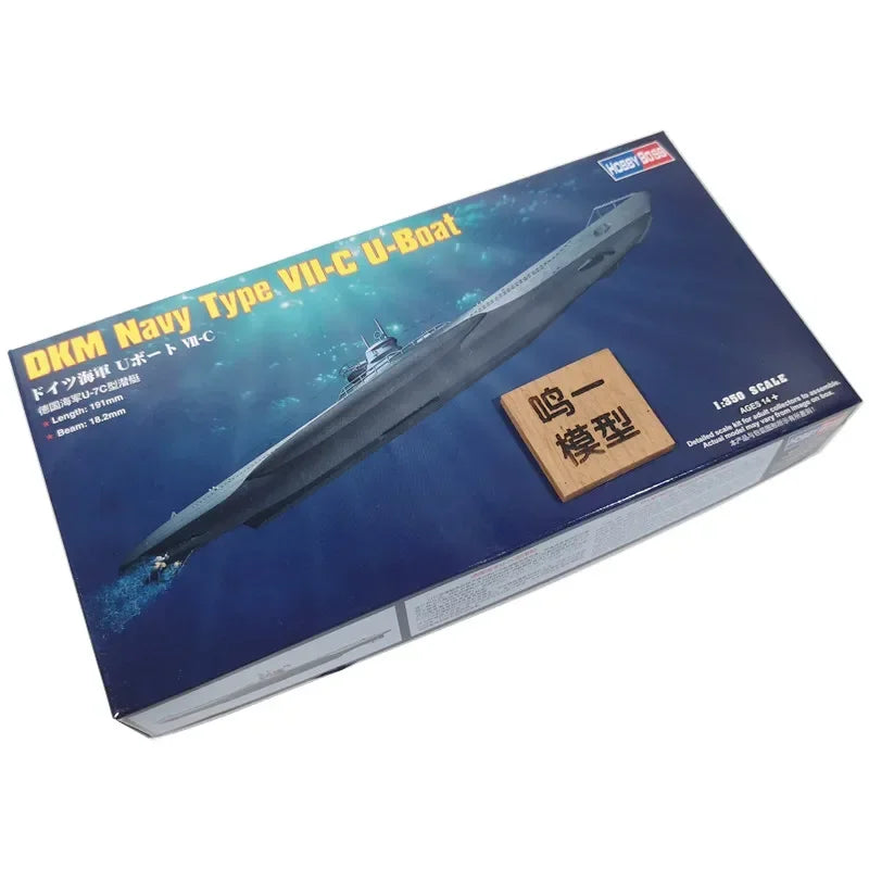 Hobby Boss 83505 1/350 Scale Model German DKM Navy Type VII-C U-Boat Submarine Static Kit with Etched Parts for Model DIY Toys