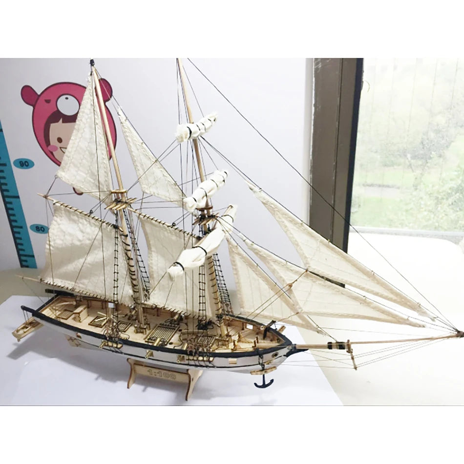 New Version Ancient Ship Model Building Kits Halcon 1840 CNC Brass Cannons Luxurious Sailboat English Instruction