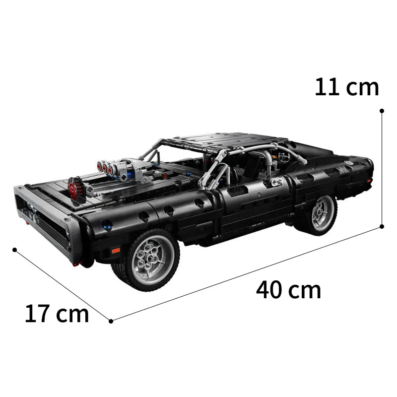 Technical Vehicles Dodge Charger Racing Car Building Blocks Set Toys Model Fast Furious MOC Assemble Bricks For Boys Adult Gifts