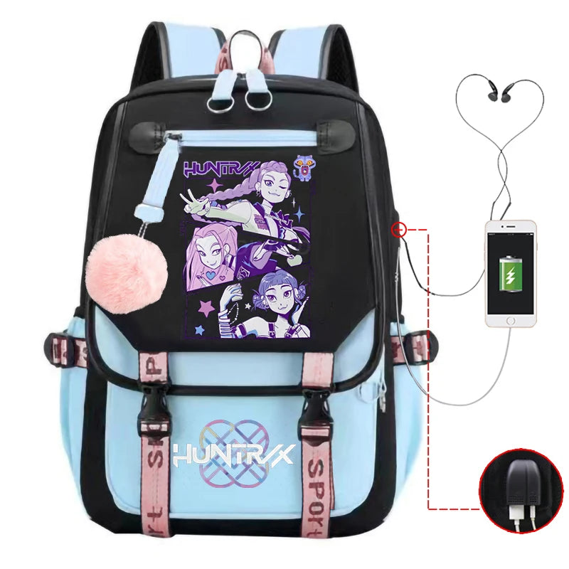 KPop Demon Hunters Backpack Students Large Capacity Backpack K-Pop Demon Hunters Fans Gift Girls School Bags Travel Backpack
