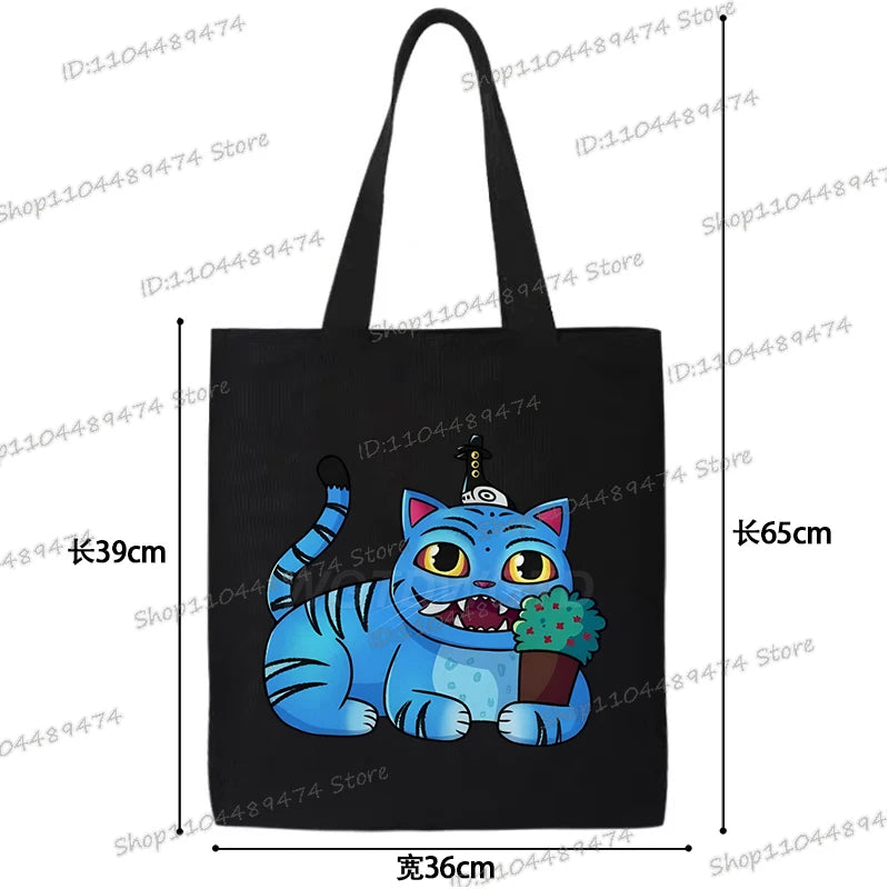 Women Men Cartoon KPop Demon Hunters Shopping Bag Funny Korean Ulzzang Canvas Tote Travel Handbags Beach Shoulder Bags