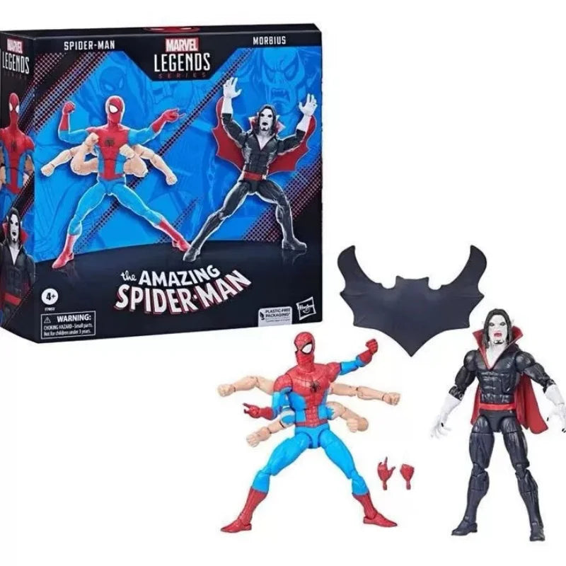 original  Marvel Legends Series Six Arm SpiderMan Vs Morbius 2 Pack Walmart Exclusive Action Figure Model Toy Hobby Gift