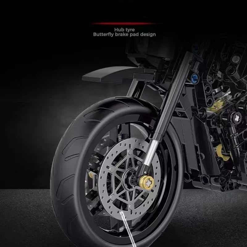 2024 Technical Motorcycle Building Blocks Bricks Duke Harleys Motorbike Racing Car Assemble Model Moc Vehicle Toys for Kids Gift