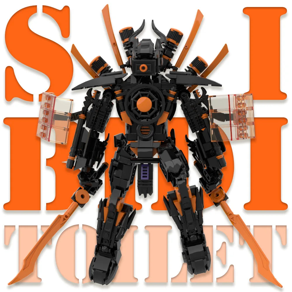 Skibidi Toilet trisome Sonar Monitoring King Black Toilet Boss Set Scientist battle damage Speaker Brick Toy Kids Birthday Gifts