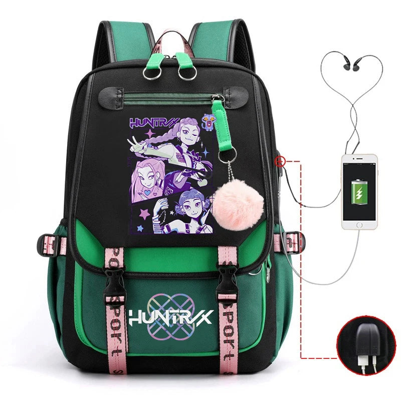KPop Demon Hunters Backpack Students Large Capacity Backpack K-Pop Demon Hunters Fans Gift Girls School Bags Travel Backpack