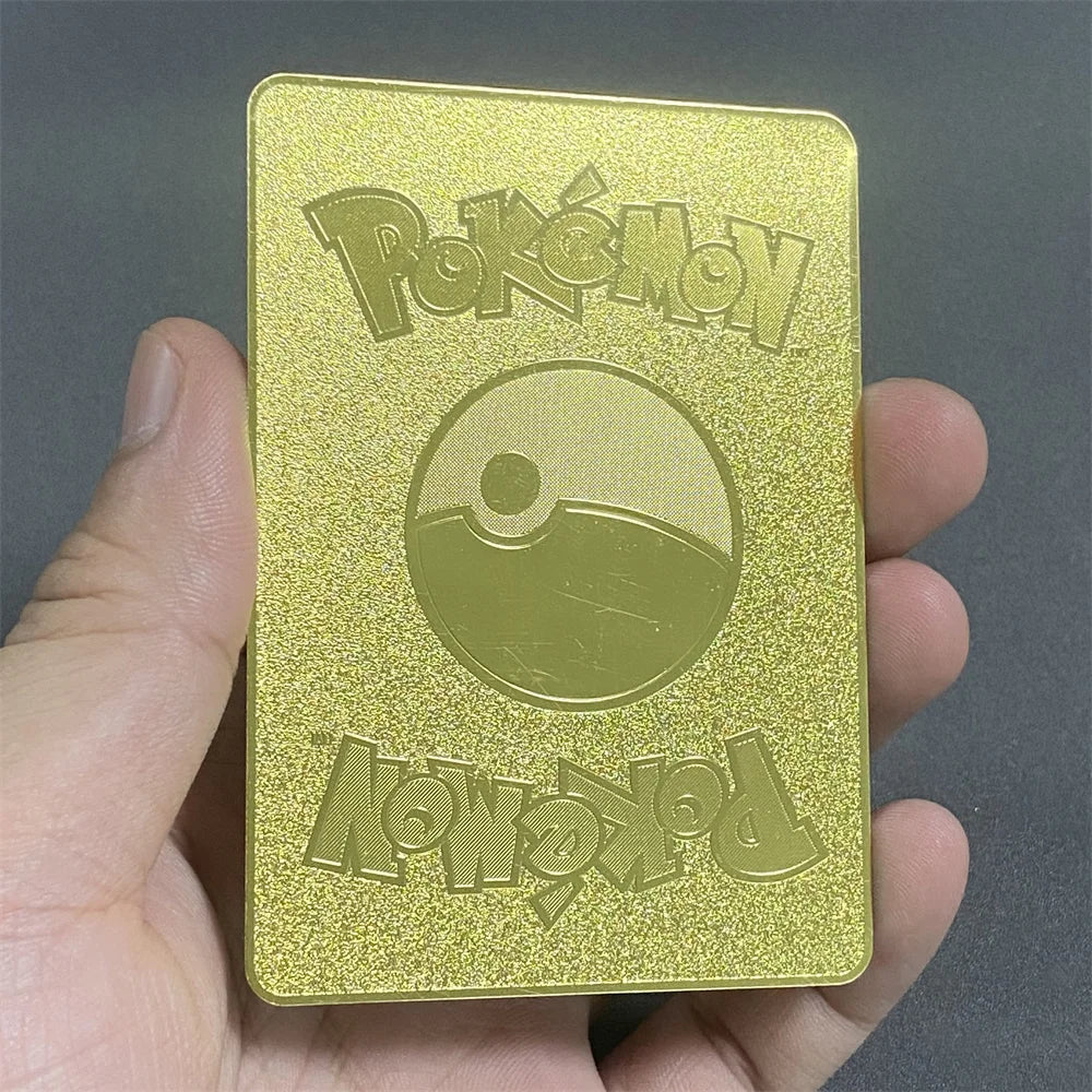 Pokemon Metal Card 10000 Points Pikachu Charizard Arceus Card Golden English Mewtwo Vmax GX Anime Collection Battle Cards Gifts