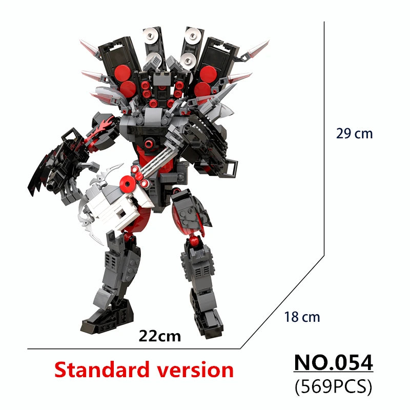 New Creative MOC Skibidi Toilet Titan Guitor Speaker Man Building Blocks Set DIY Bricks Toys For Children Boys Christmas Gifts