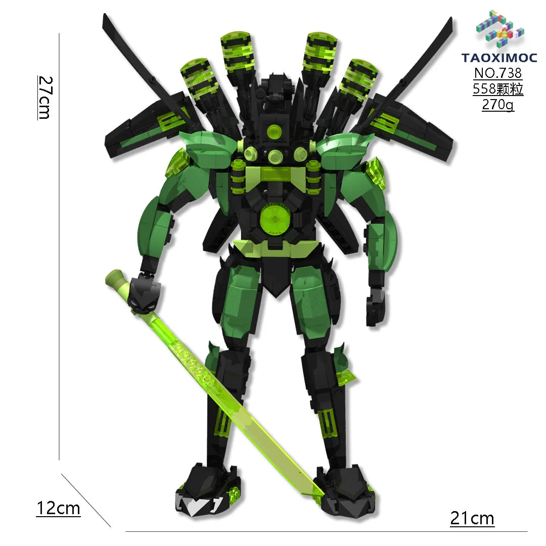 Skibidi Toilet Building Block Horror Game Speakerman Bosses Camara Titan TV Man Cartoon Doll Model Kids Halloween Birthday Gift