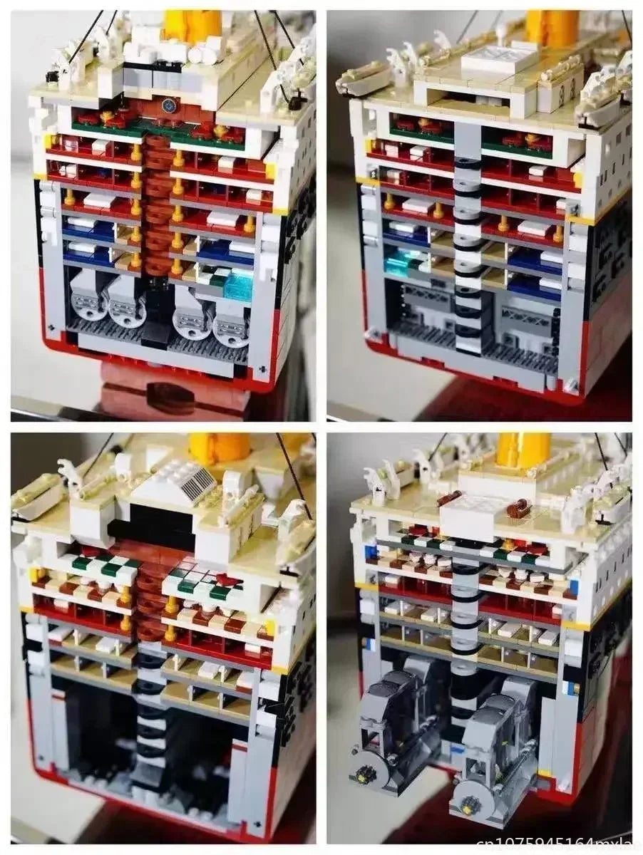 9090Pcs Building Bricks 1.35M Large Titanic Cruise Ship Steamship Model Bricks Fit Christmas Birthday Gift Home Decor