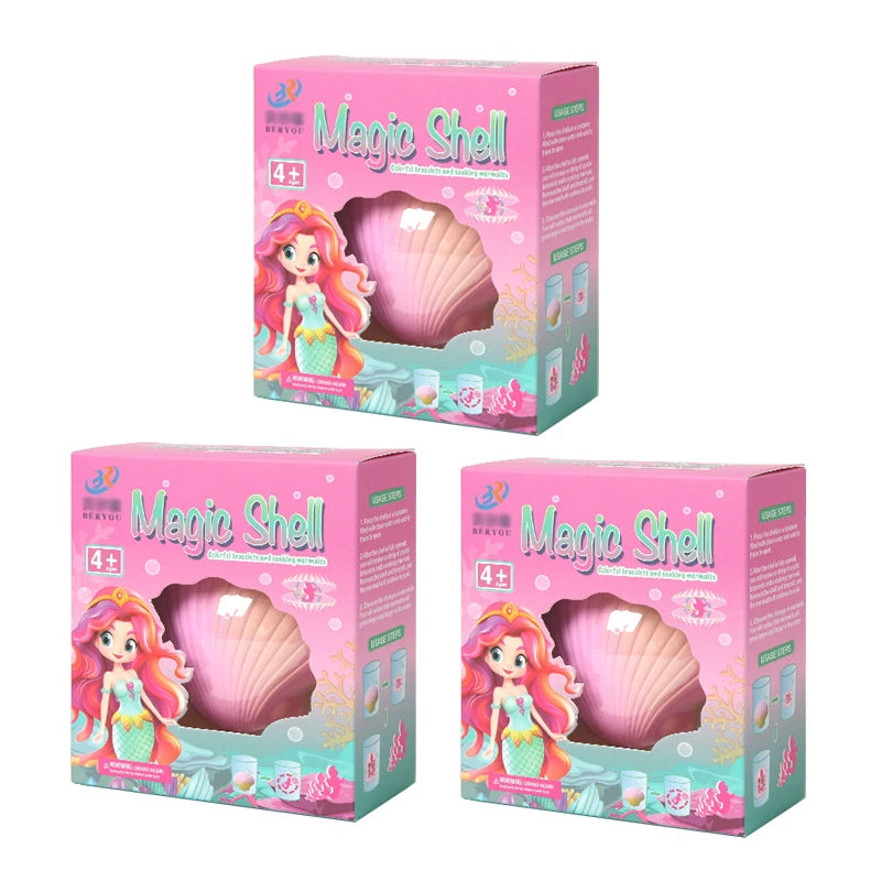 Soaking in water to hatch mermaid toys, colorful seashell girl princess bracelet blind box, expanding and expanding creativity